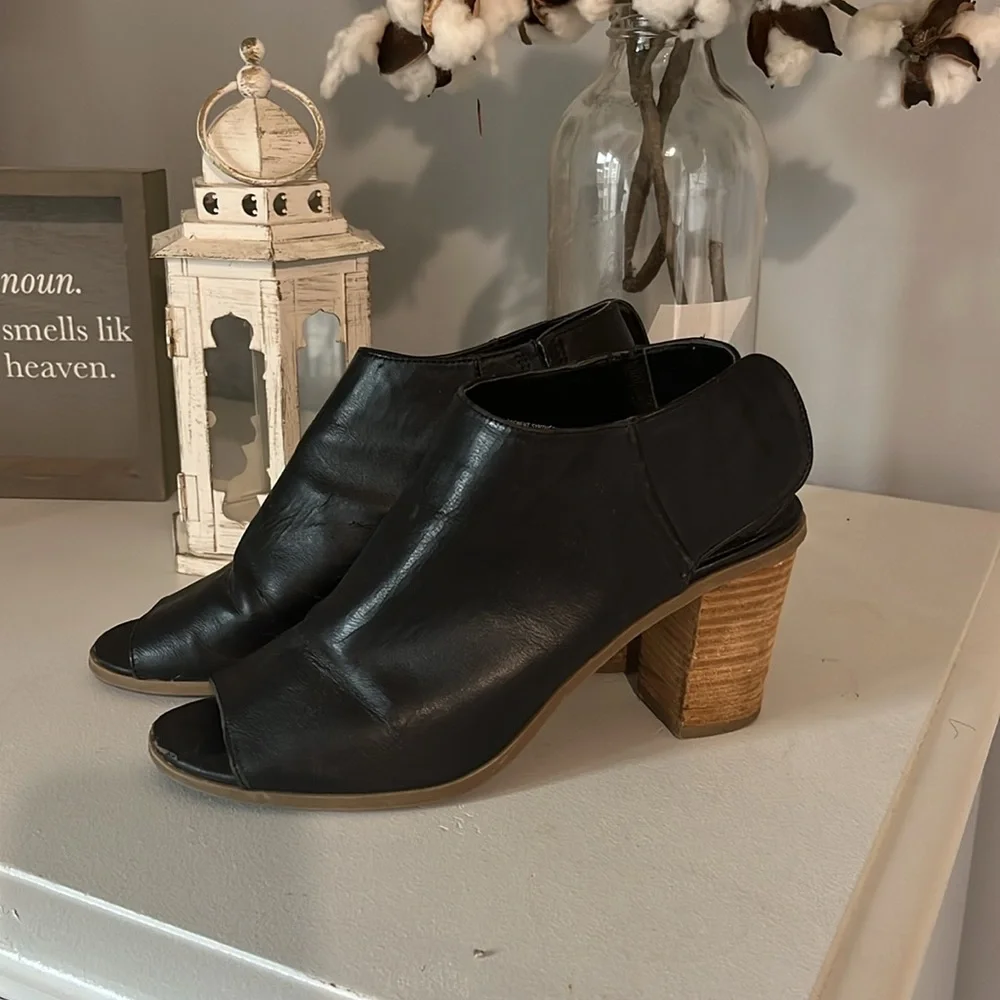 Black Chunky Heels Womens 8